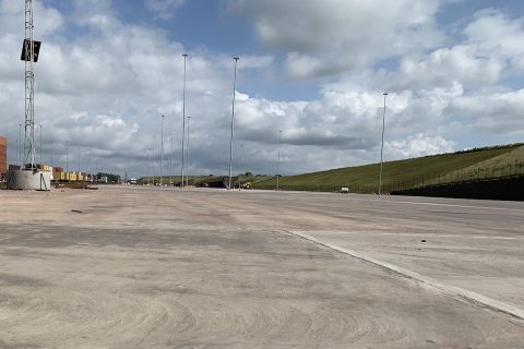 Empty concrete pad at East Midlands Gateway