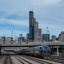 Passenger train in Chicago