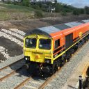 Freightliner cargo train using the new sidings in Buxton