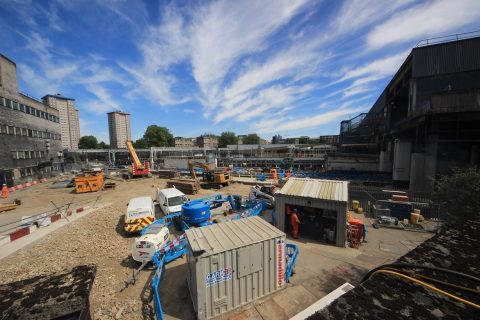 HS2 construction at Euston in London