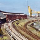 Holyhead railway station exterior and harbour sidings in 1993