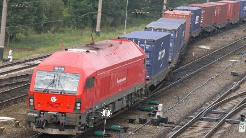 Lithuanian container train, source: Lietuvos geležinkeliai