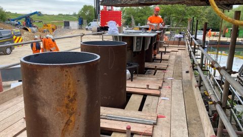 Piling replacement at Nuneham Viaduct in Oxfordshire