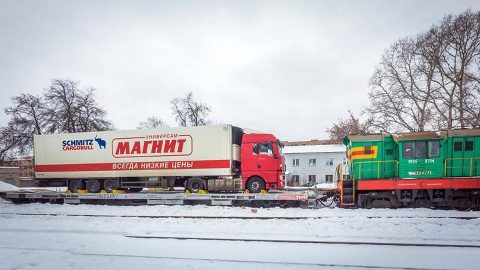 Russian Ro-La train, source: Russian Railways