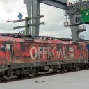 TXL locomotive in Leipzig terminal with "Offroad" logo livery