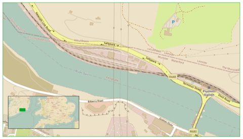 Map showing location of Waterford Sallypark terminal