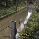 flooded tracks and tunnel mouth at Dalmuir in Scotland