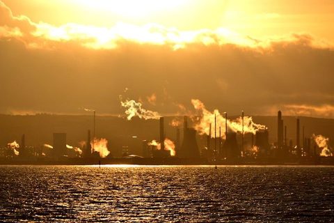 Sunset over Grangemouth Oil Refinery